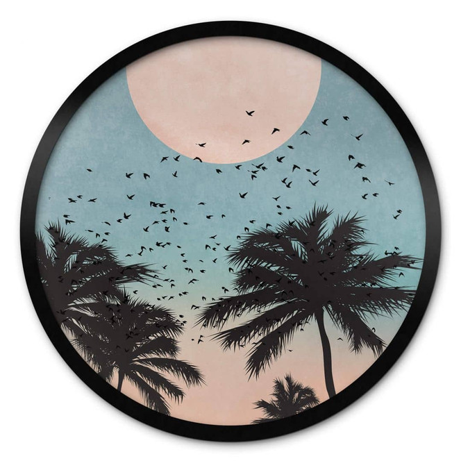 Poster Kubistika - Sonnenuntergang - Rund