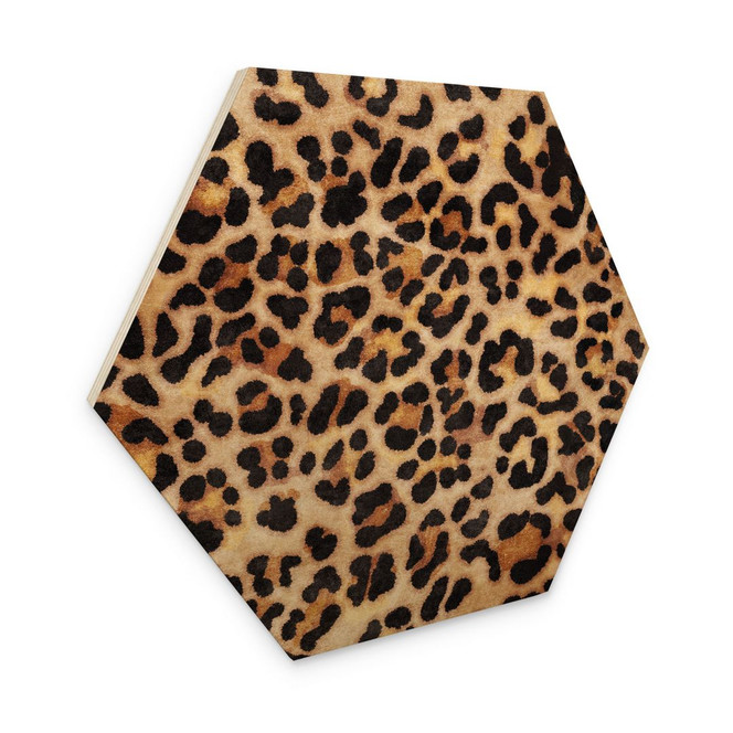 Holzbild Wilder Leopard - Animal Print - Tunaboylu
