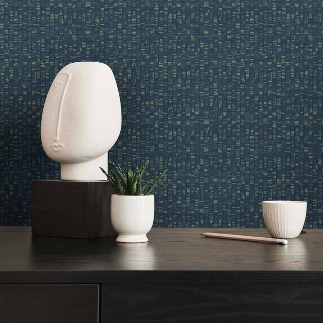 Moderne Design Tapete Blau Grün - Muster Vliestapete Wohnzimmer