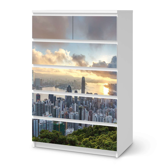 Möbel Klebefolie IKEA Malm Kommode 6 Schubladen (hoch) - Hong Kong- Bild 1