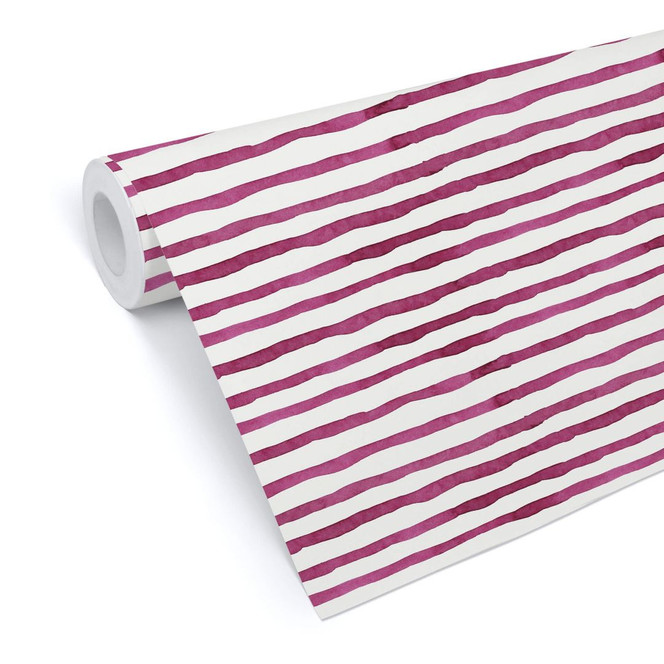 Mustertapete - Aquarell Streifen 01 - pink