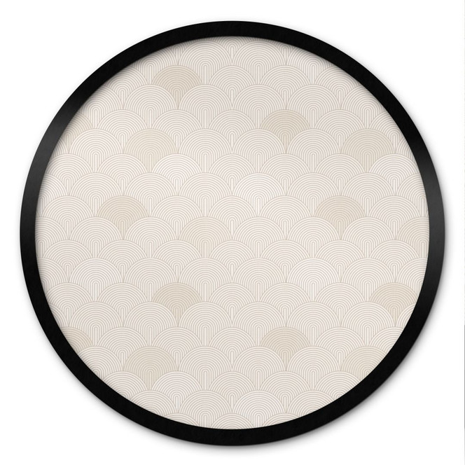 Poster Abstrakte Halbkreise in Soft Beige - Bloomery Decor - Rund