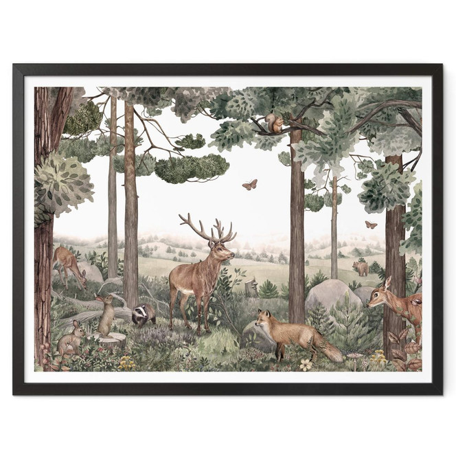 Poster Kikki Belle - Heimische Tiere im Wald