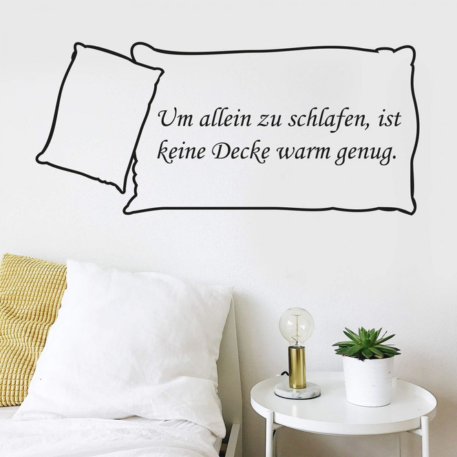 Wandtattoo Um allein zu schlafen, ist keine Decke warm genug.