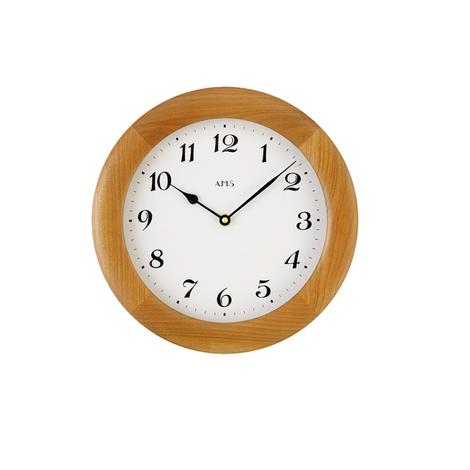Wanduhr Kirschbaum lackierter Massivholzrahmen