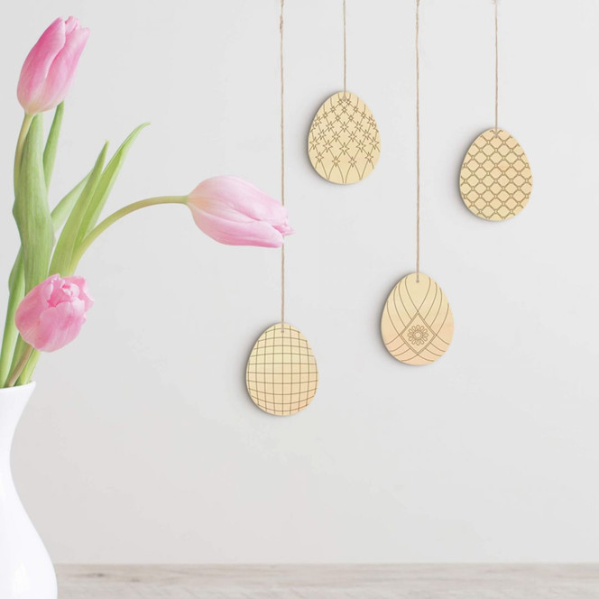Baumschmuck Ostereier 2 (4-teilig) mit Aufhänger