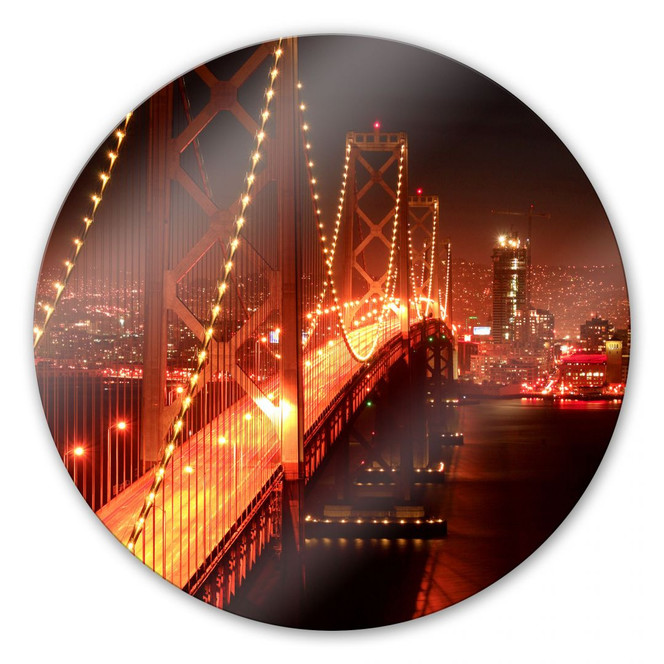 Glasbild Lights in San Francisco - rund