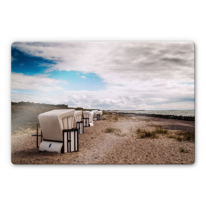 Glasbild Strandkörbe auf Hiddensee