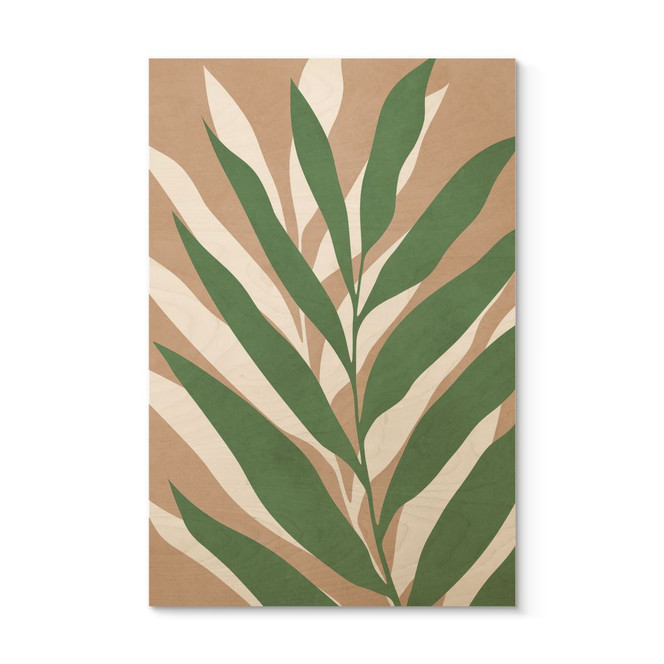 Holzbild Tropische Zweige im sanften Farbspiel - Costa