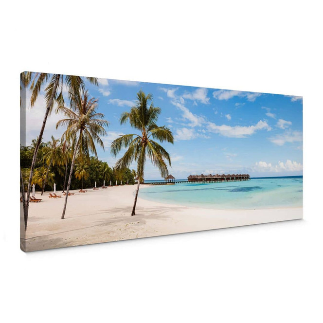 Leinwandbild Colombo - Wasserbungalows auf den Malediven