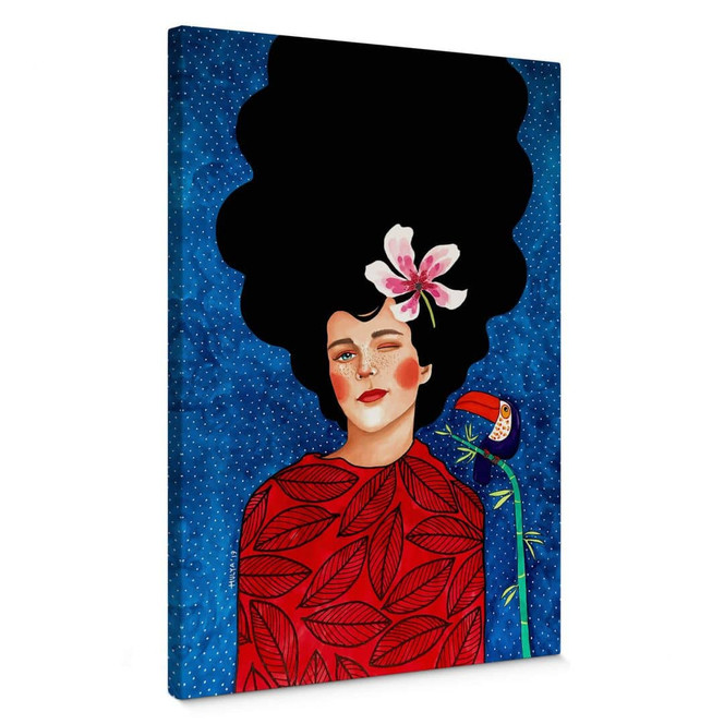 Leinwandbild Frau mit einem Augenzwinkern - Hülya