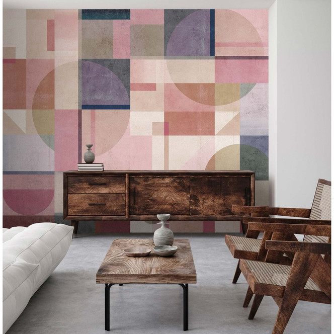 Livingwalls Fototapete Walls by Patel 3 Piazza 2 rosa, lila, beige, blau, grau - Bild 1