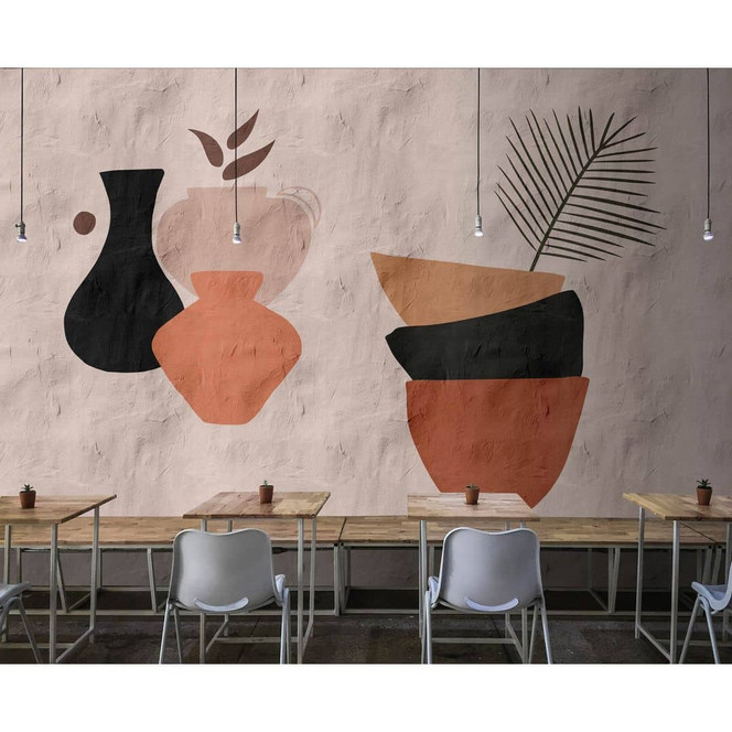 Livingwalls Fototapete Walls by Patel 3 Santa Fe 2 rosa, orange, schwarz, braun - Bild 1