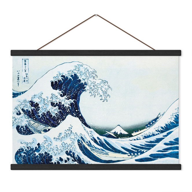 Stoffbild Die grosse Welle von Kanagawa - Hokusai