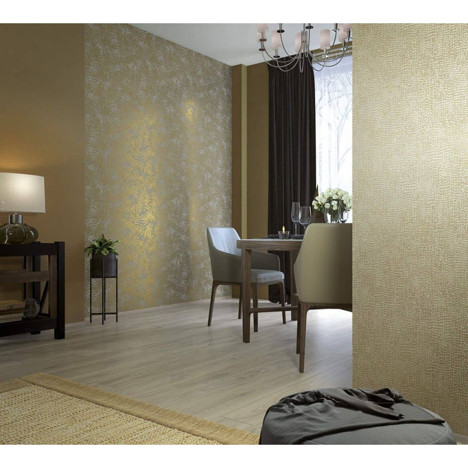 Vliestapete Uni Modern in Gold