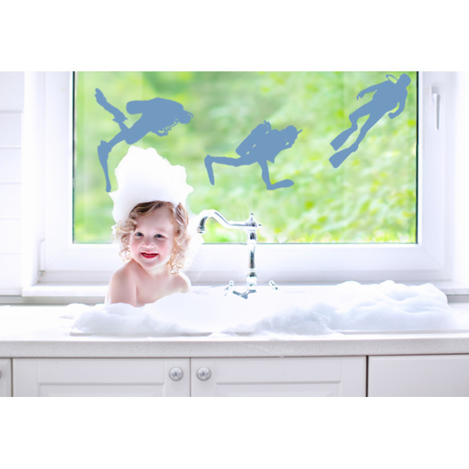 Glasdekor Drei Taucher - Bild 1