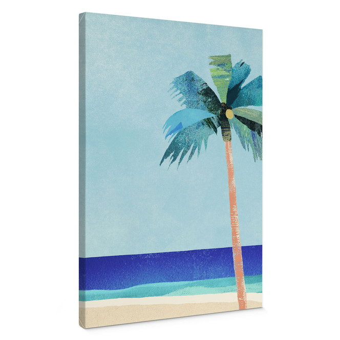 Leinwandbild Urlaubsstrand mit Palme - Rivers