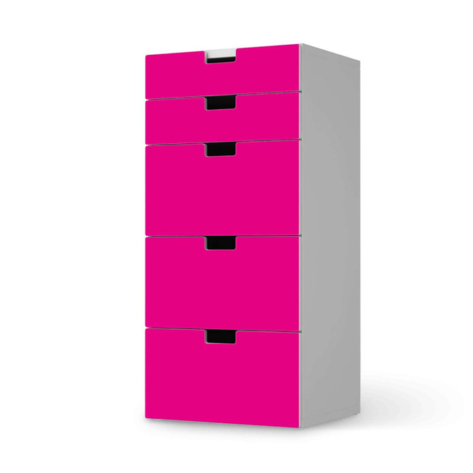Möbel Klebefolie IKEA Stuva / Malad Kommode - 5 Schubladen - Pink Dark- Bild 1