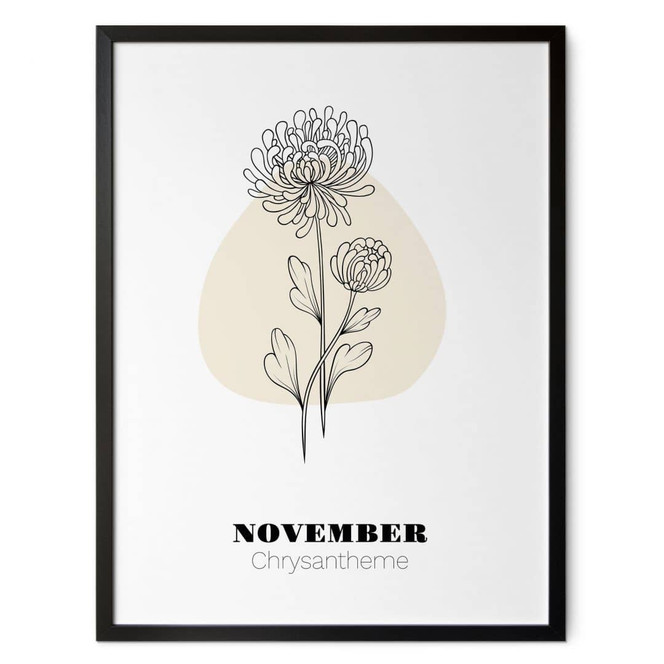 Personalisierbares Poster Monatsblume November