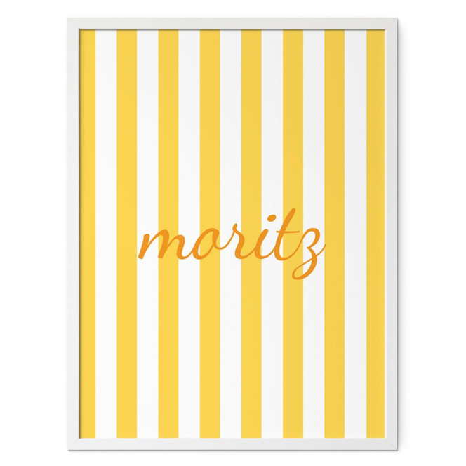 Personalisierbares Poster Streifen gelb