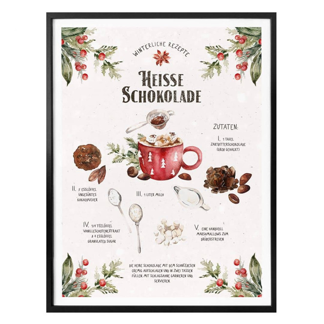 Poster Heisse Schokolade Rezept