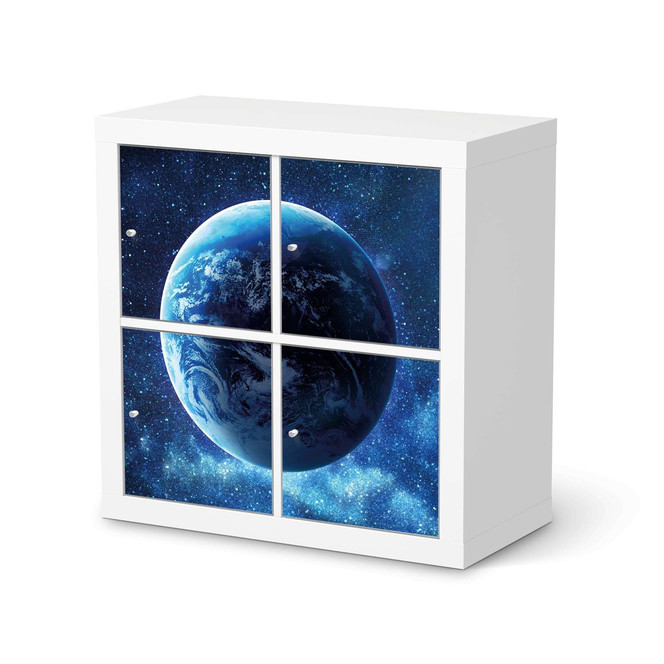 Klebefolie IKEA Kallax Regal 4 Türen - Planet Blue- Bild 1