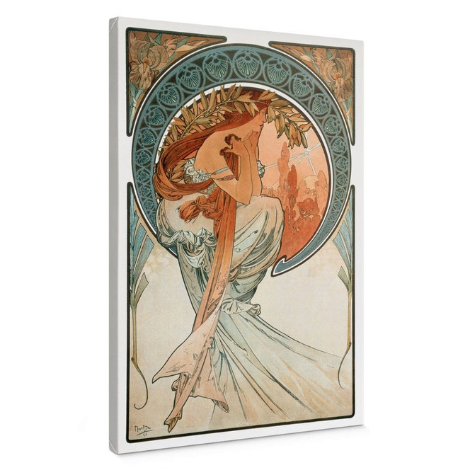 Leinwandbild Mucha - Vier Künste: Die Poesie