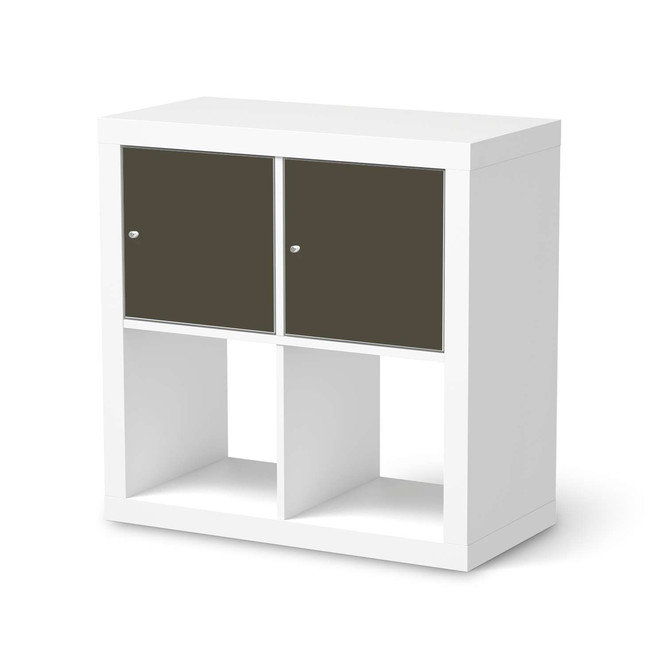 Möbelfolie IKEA Kallax Regal 2 Türen (quer) - Braungrau Dark- Bild 1