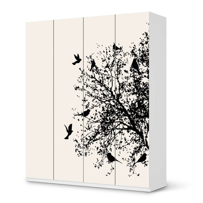 Möbelfolie IKEA Pax Schrank 236cm Höhe - 4 Türen - Tree and Birds 2- Bild 1