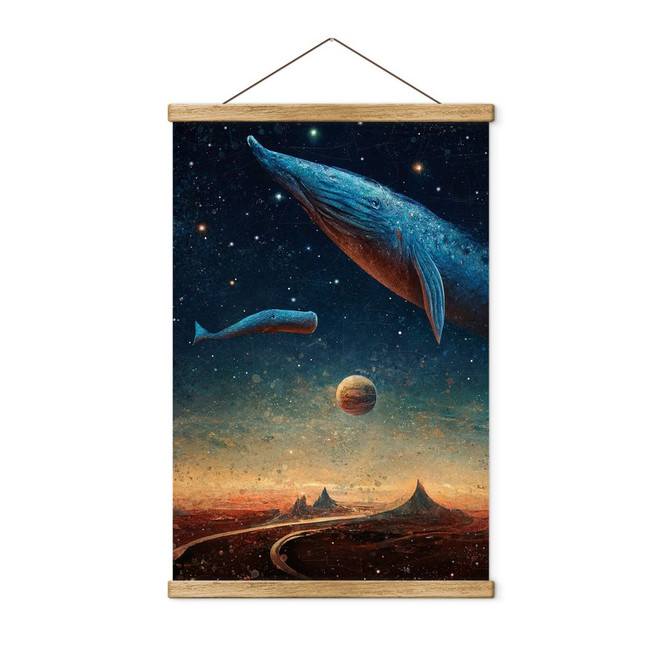 Stoffbild Heine - Zwei Wale im Weltall - Astro Cruise