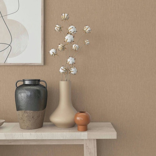 Vliestapete mit leicht strukturiertem Uni beige Uni