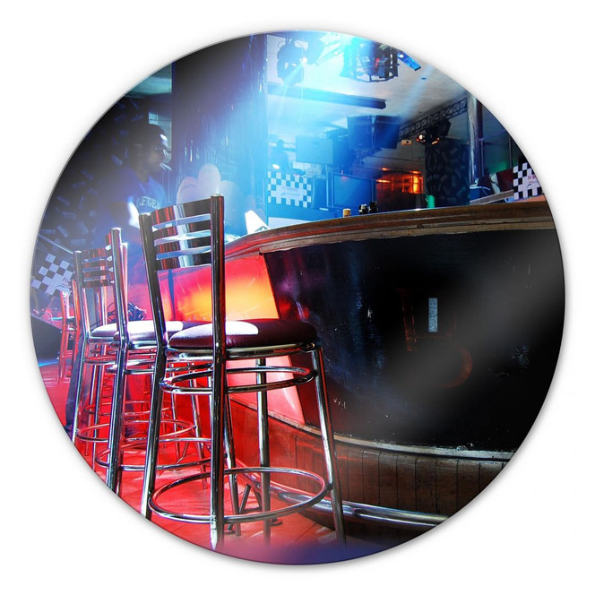 Glasbild Partyroom - rund