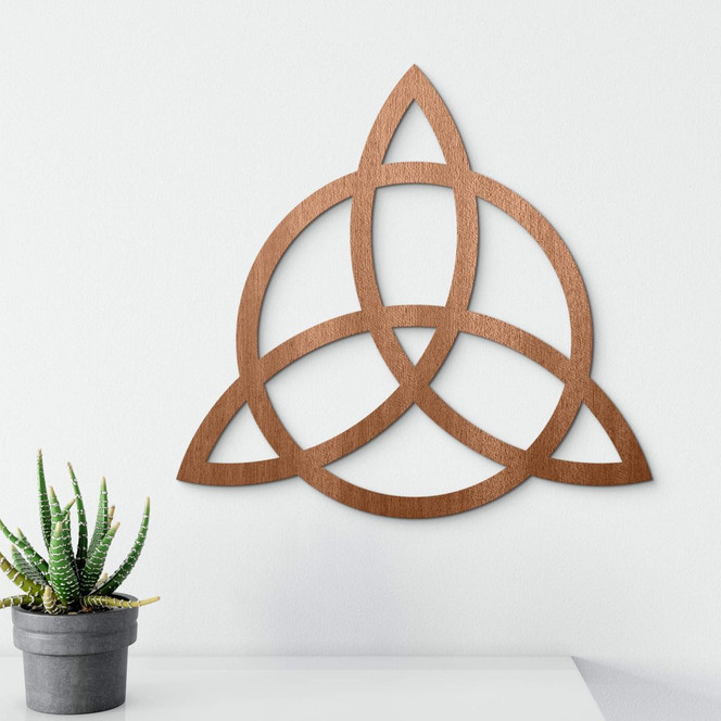 Holzdeko Mahagoni - Triquetra mit Kreis