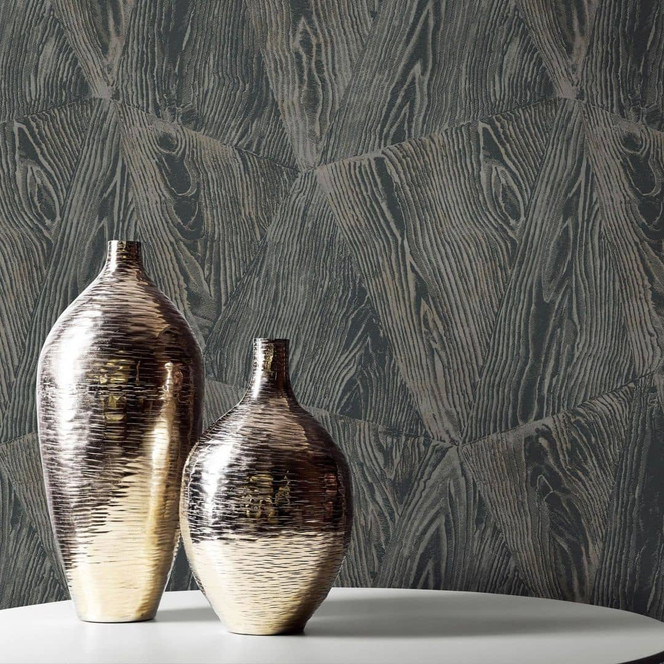 Holztapete Opus schwarz