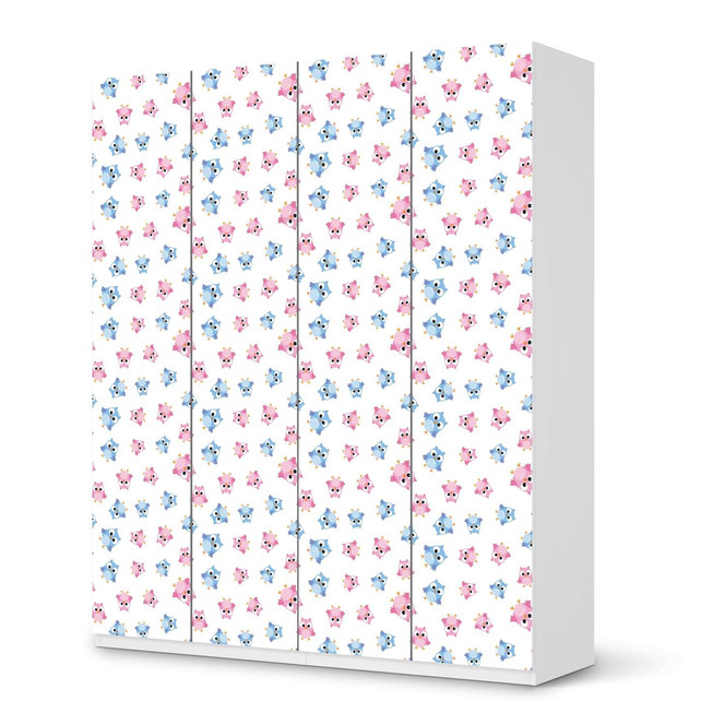 Möbelfolie IKEA Pax Schrank 236cm Höhe - 4 Türen - Eulenparty- Bild 1