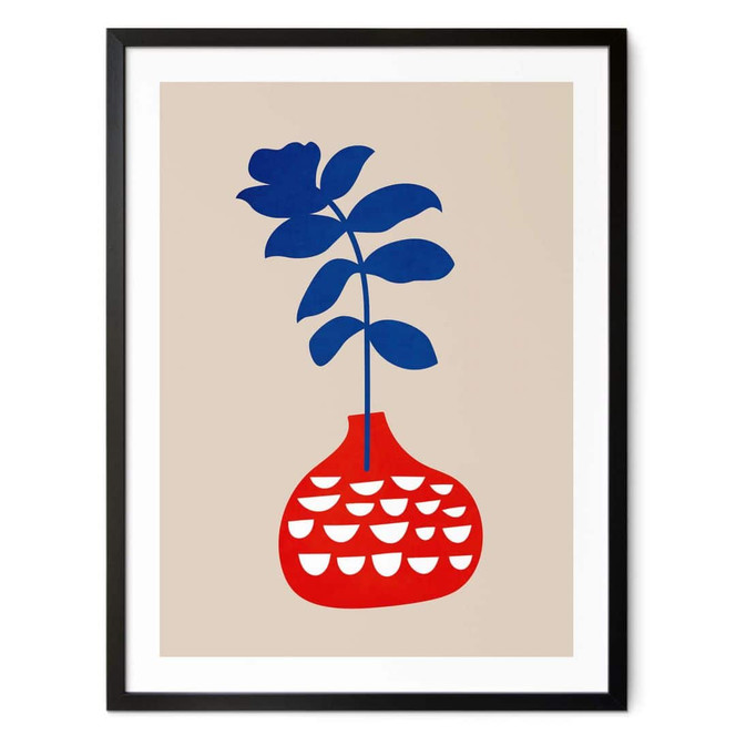 Poster Kubistika - Wildblume in roter Vase