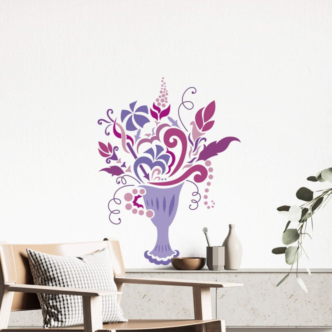 Wandsticker Buket mauve