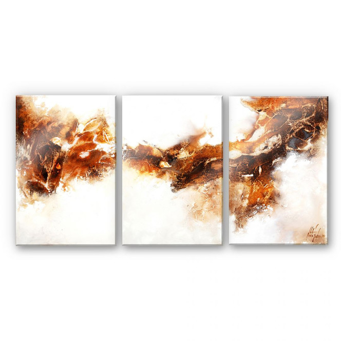 Acrylglasbild Fedrau - Flüssiges Gold 02 (3-teilig)