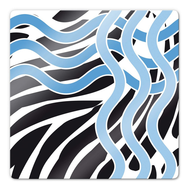 Glasbild Welle blau