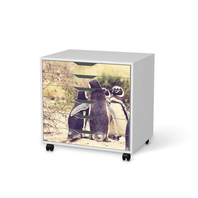 Möbelfolie IKEA Alex Rollcontainer 6 Schubladen - Pingu Friendship- Bild 1