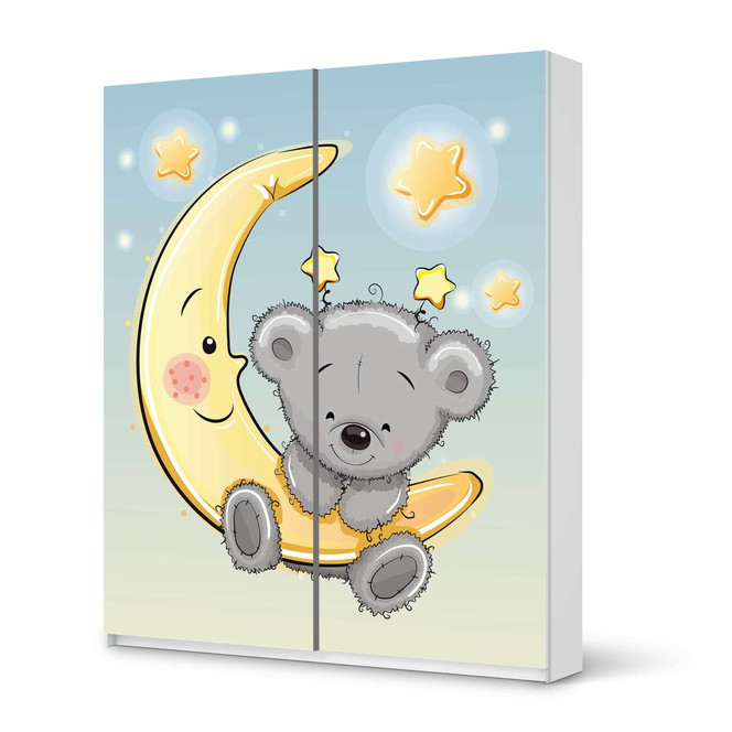 Möbelfolie IKEA Pax Schrank 236cm Höhe - Schiebetür - Teddy und Mond- Bild 1