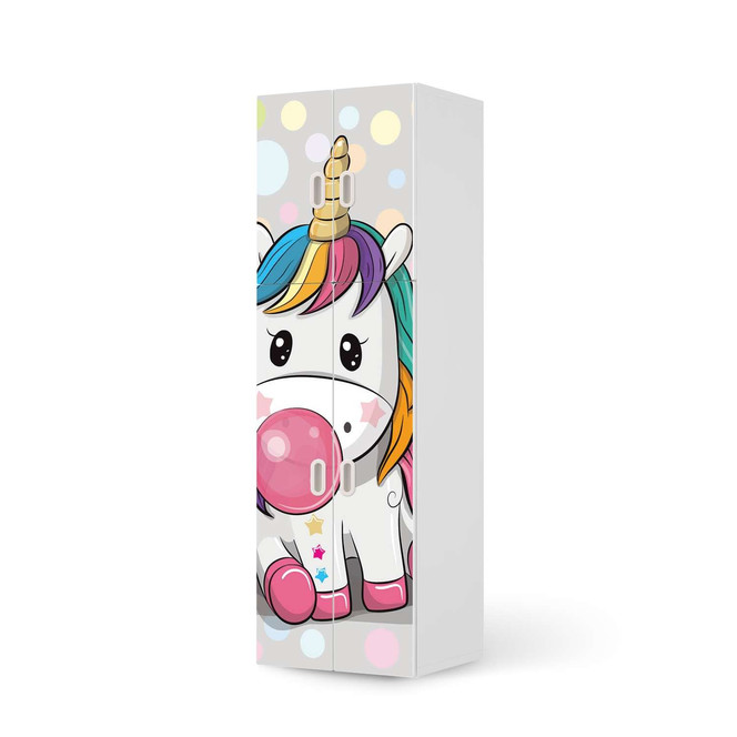 Möbelfolie IKEA Stuva / Fritids - 2 grosse und 2 kleine Türen - Rainbow das Einhorn- Bild 1