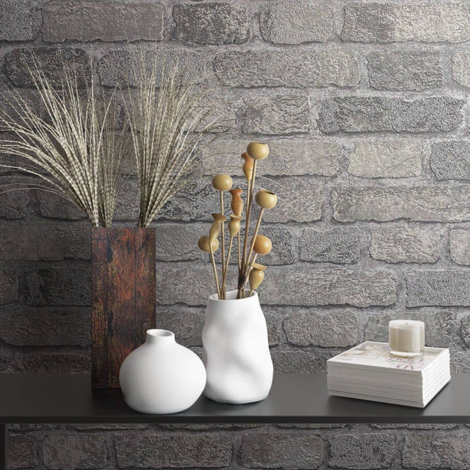 Steinoptiktapete, Vliestapete grau