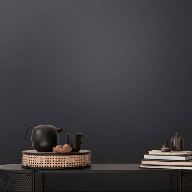 Strukturtapete in Leinenoptik Dunkelgrau – Moderne Vliestapete elegant & zeitlos