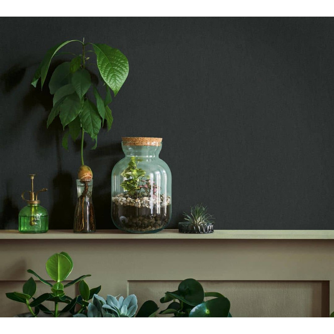 Vliestapete Uni Modern in Schwarz