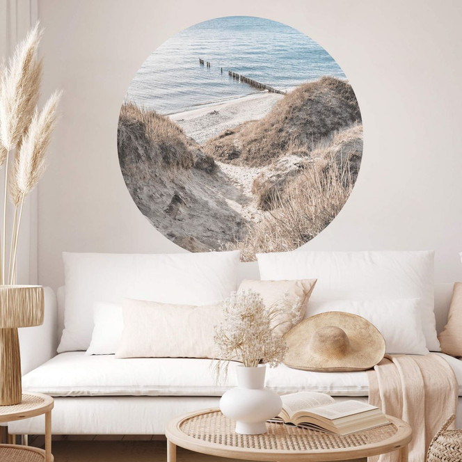 Wandtattoo Naturerlebnis in malerischen Ostseedünen - Rund