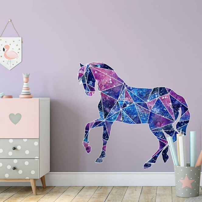 Wandtattoo Polygon Galaxie Pferd