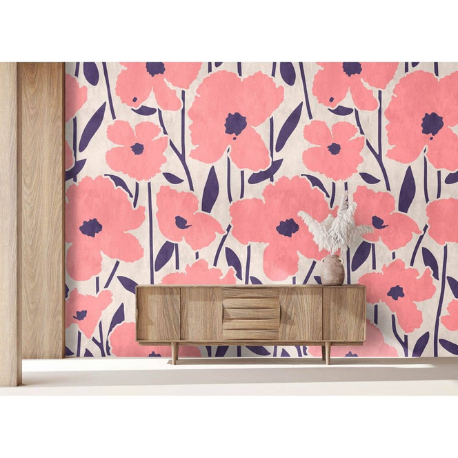 Livingwalls Fototapete Walls by Patel 3 Flower Market 1 rosa, lila, beige - Bild 1