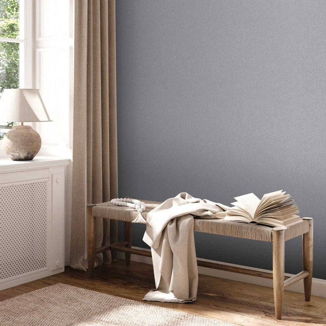 Einfarbige Tapete Grau - Unitapete Wohnzimmer - Vliestapete Schlafzimmer Büro
