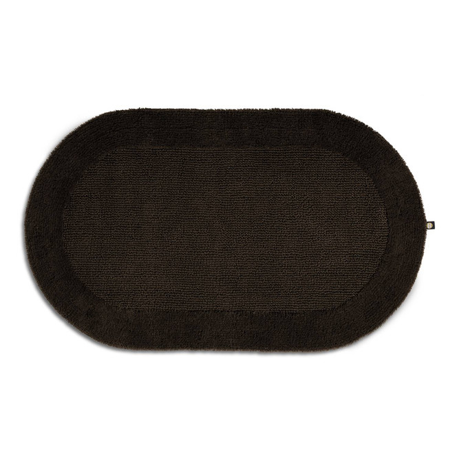 Exquisit Badteppich Oval Wunschmass in Mocca 406